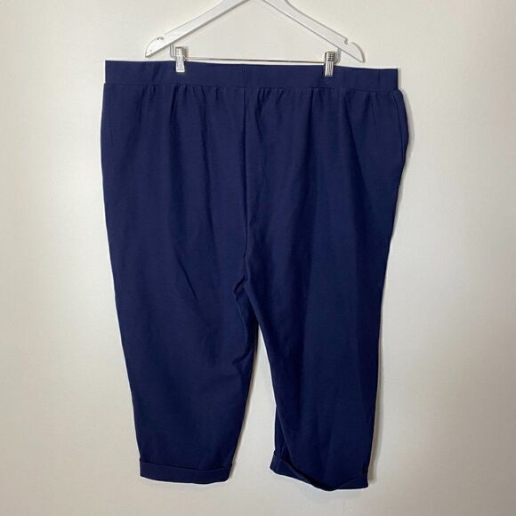 NEW MICHAEL Michael Kors Blue Pull On Elastic Waistband Pants - Picture 2 of 6